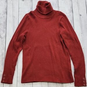 Croft & Barrow Large Womens Red lightweight Turtleneck sweater